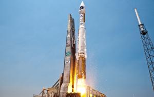 The Atlas V rocket which launched the second Advanced Extremely High Frequency (AEHF-2) military communication satellite.